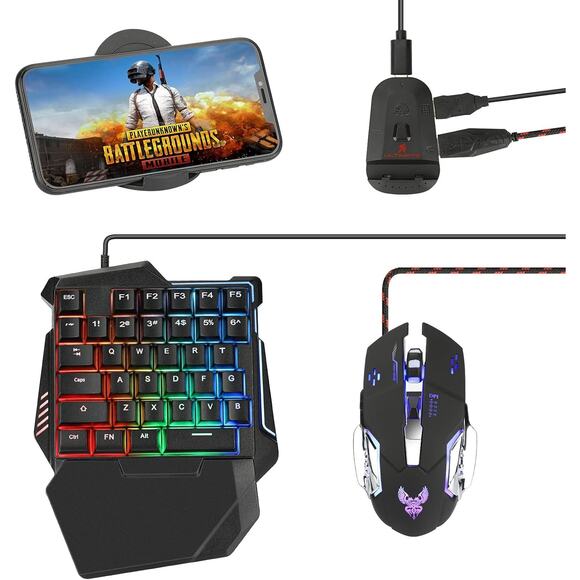 Laelr Other - Half Hand Gaming Keyboard And Mouse Combo Laelr 35 Keys PUBG Wired Mechanical RG